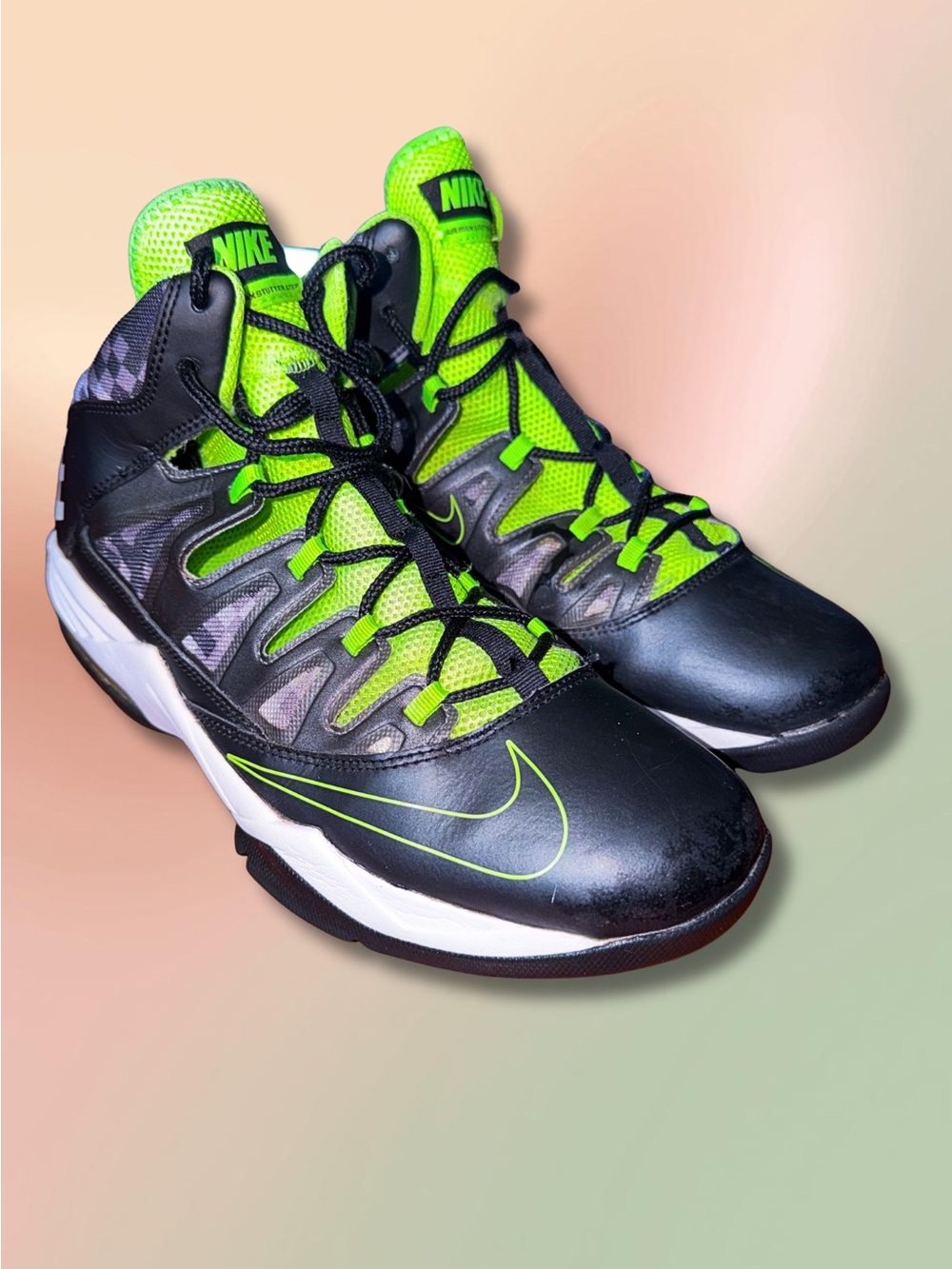 Nike Air Max Stutter Step Men’s 9.5 Black Flash Lime 599565-002 Basketball